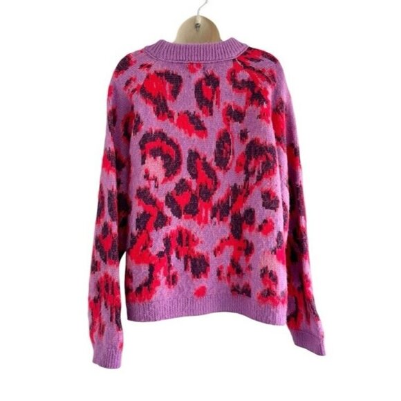 ASOS DESIGN Curve Sweater Animal Pattern Lilac Red Womens Sz 18 - Picture 5 of 9
